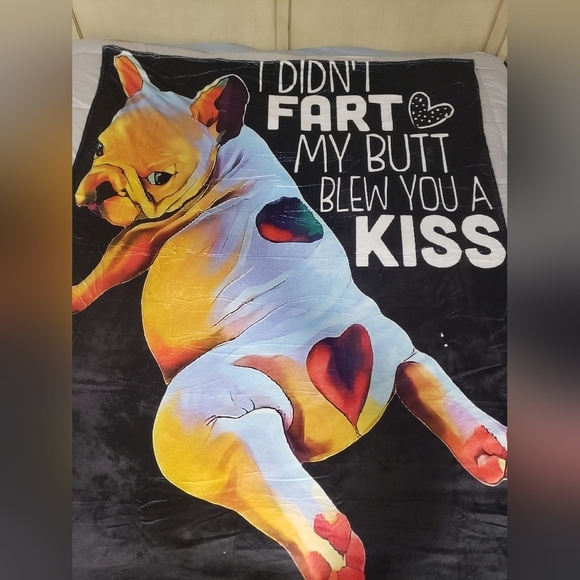 1755- French Dog Lovers Blanket Throw NWT - Picture 1 of 6